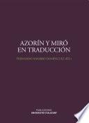libro Azorín Y Miró En Traducción
