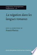 libro La Négation Dans Les Langues Romanes