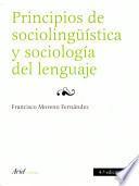 libro Principios De Sociolingüística Y Sociología Del Lenguaje