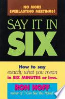 libro Say It In Six