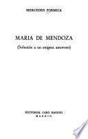 libro María De Mendoza