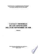 libro Causas Y Memorias De Los Conjurados Del 25 De Septiembre De 1828