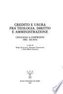 libro Credito E Usura Fra Teologia, Diritto E Amministrazione