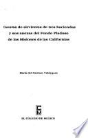libro Cuentas De Sirvientes De Tres Haciendas Y Sus Anexas Del Fondo Piadoso De Las Misiones De Las Californias