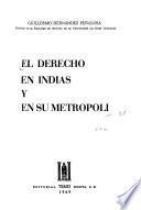 libro El Derecho En Indias Y En Su Metrópoli