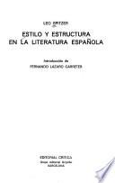 libro Estilo Y Estructura En La Literatura Española