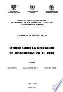 libro Estudio Sobre La Operación De Motosierras En El Perú