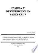 libro Familia Y Desnutrición En Santa Cruz