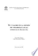 libro Fe Y Valores En La Gestión Del Desarrollo Local