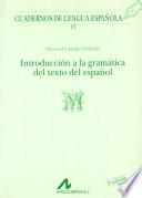 libro Introducción A La Gramática Del Texto Del Español