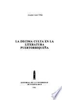 libro La Décima Culta En La Literatura Puertorriqueña