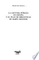 libro La Lectura Pública En España Y El Plan De Bibliotecas De María Moliner