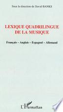 libro Lexique Quadrilingue De La Musique