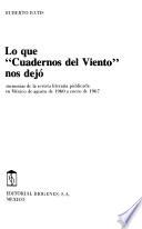 libro Lo Que  Cuadernos Del Viento  Nos Dejó