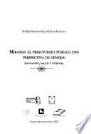 libro Mirando El Presupuesto Público Con Perspectiva De Género