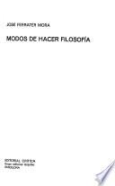 libro Modos De Hacer Filosofía