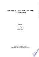 libro Nineteenth Century Californio Testimonials