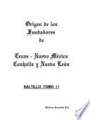 libro Origen De Los Fundadores De Texas, Nuevo México, Coahuila Y Nuevo León