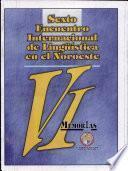 libro Vi Encuentro Internacional De Lingüística En El Noroeste