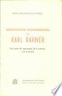 libro Antropología Transcendental De Karl Rahner