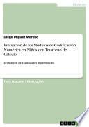 libro Evaluación De Los Módulos De Codificación Numérica En Niños Con Trastorno De Cálculo