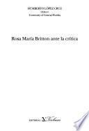 libro Rosa María Britton Ante La Crítica