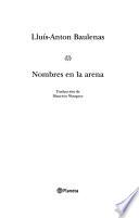 libro Nombres En La Arena