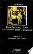 libro Rimas Humanas Y Divinas Del Licenciado Tomé De Burguillos