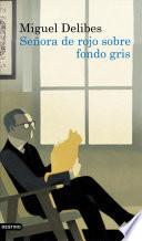 libro Señora De Rojo Sobre Fondo Gris