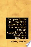 libro Compendio De La Gramatica Castellana