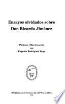 libro Ensayos Olvidados Sobre Don Ricardo Jiménez