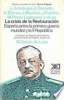 libro La Crisis De La Restauración