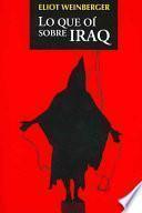 libro Lo Que Oí Sobre Iraq