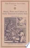 libro Music, Print And Culture In Early Sixteenth Century Italy