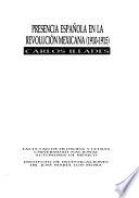 libro Presencia Española En La Revolución Mexicana (1910 1915)