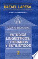 libro Estudios Lingüísticos, Literarios Y Estilísticos
