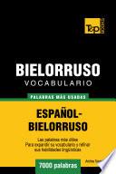 libro Vocabulario Español Bielorruso   7000 Palabras Más Usadas