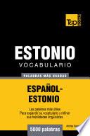 libro Vocabulario Español Estonio   5000 Palabras Más Usadas