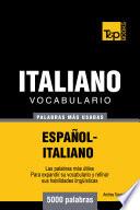 libro Vocabulario Español Italiano   5000 Palabras Más Usadas