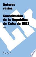 libro Constitución De La República De Cuba (1992)