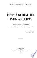 libro Revista De Derecho, Historia Y Letras