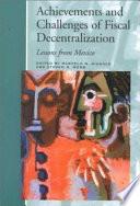 libro Achievements And Challenges Of Fiscal Decentralization