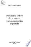 libro Panorama Crítico De La Novela Realista Naturalista Española