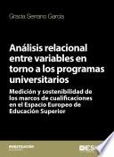 libro Análisis Relacional Entre Variables En Torno A Los Programas Universitarios