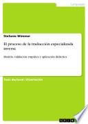 libro El Proceso De La Traducción Especializada Inversa