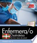 libro Enfermera/o. Servicio Vasco De Salud Osakidetza. Temario. Vol.iv