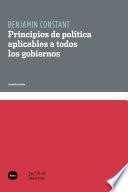 libro Principios De Política Aplicables A Todos Los Gobiernos