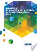 libro ​​​informe De Evaluación De La Política De Desarrollo Social 2016