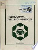 libro Subprograma Recursos Genéticos