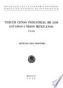 libro Tercer Censo Industrial De Los Estados Unidos Mexicanos 1940. Artículos Para Escritorio